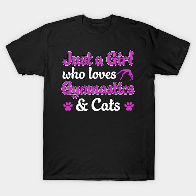 Just a Girl who Loves Gymnastics and Cats Gymnast Funny T-Shirt by Dr_Squirrel